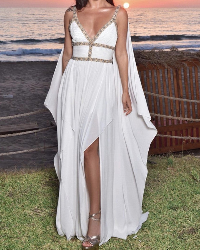 Goddess Boho Wedding Dress Chiffon – Lisposa