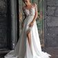 Lace Back Chiffon Wedding Dress Cap Sleeves